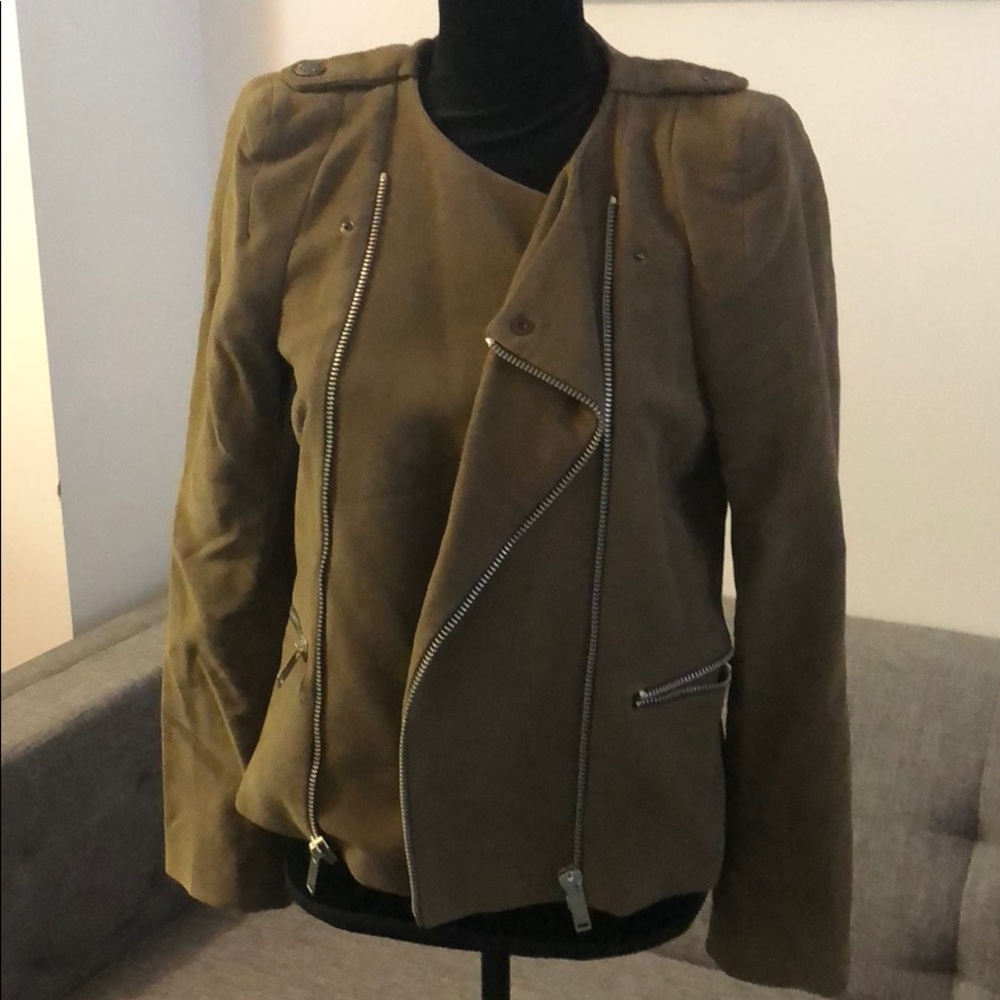 Faux Suede Moto Jacket